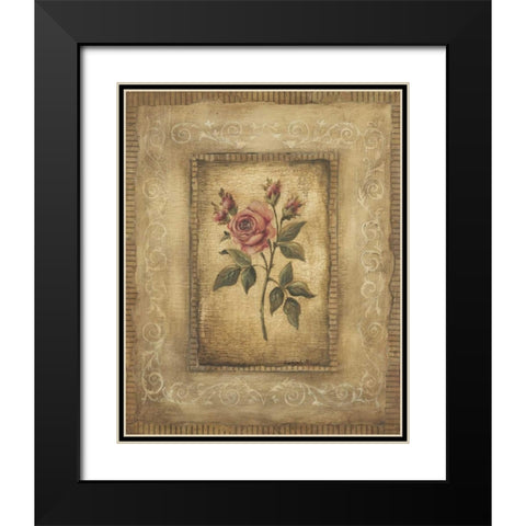 Grand Savin Rose Black Modern Wood Framed Art Print with Double Matting by Poloson, Kimberly