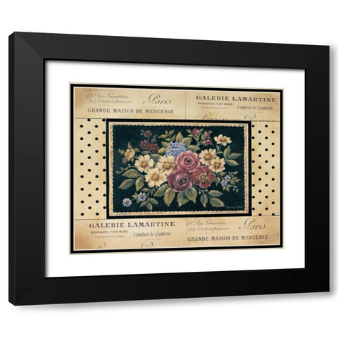 Vintage Bouquet II Black Modern Wood Framed Art Print with Double Matting by Poloson, Kimberly