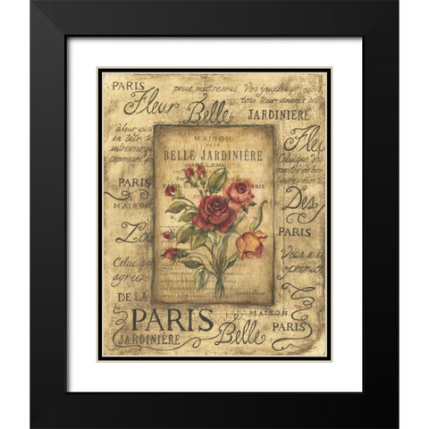 Bel Bouquet I Black Modern Wood Framed Art Print with Double Matting by Poloson, Kimberly