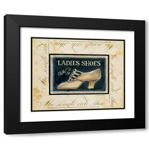 Ladies Shoes No. 24 Black Modern Wood Framed Art Print with Double Matting by Poloson, Kimberly