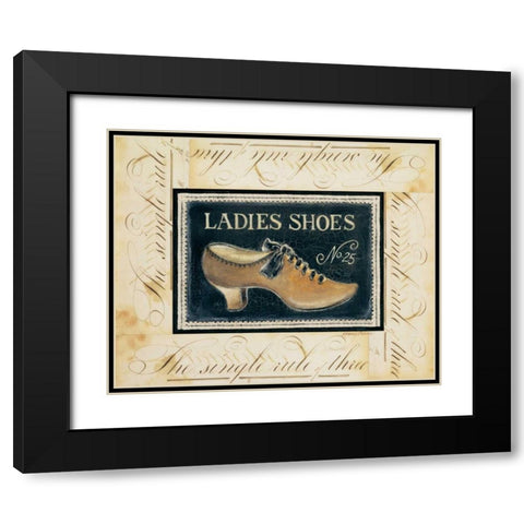 Ladies Shoes No. 25 Black Modern Wood Framed Art Print with Double Matting by Poloson, Kimberly