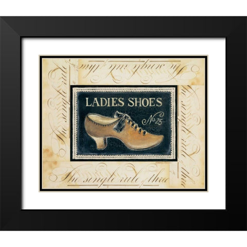 Ladies Shoes No. 25 Black Modern Wood Framed Art Print with Double Matting by Poloson, Kimberly