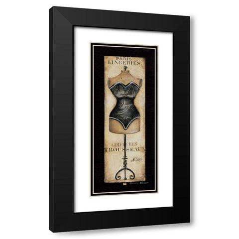Paris Lingeries No. 287 Black Modern Wood Framed Art Print with Double Matting by Poloson, Kimberly