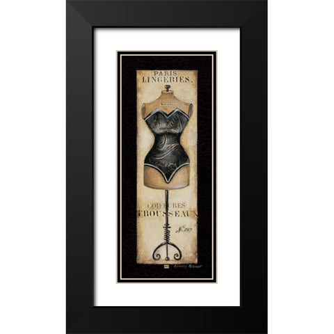 Paris Lingeries No. 287 Black Modern Wood Framed Art Print with Double Matting by Poloson, Kimberly