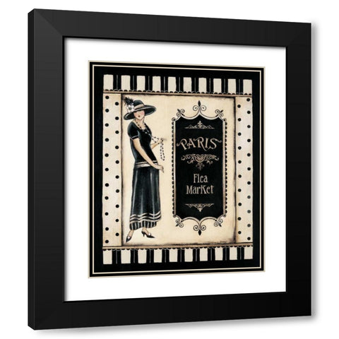 Paris Flea Market Black Modern Wood Framed Art Print with Double Matting by Poloson, Kimberly