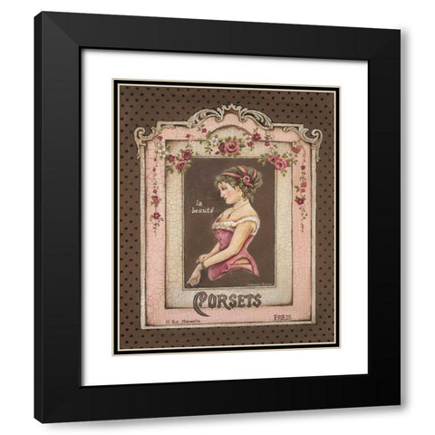 Corsets II Black Modern Wood Framed Art Print with Double Matting by Poloson, Kimberly