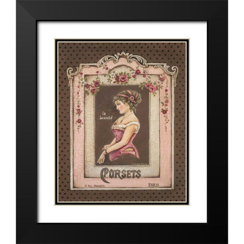 Corsets II Black Modern Wood Framed Art Print with Double Matting by Poloson, Kimberly
