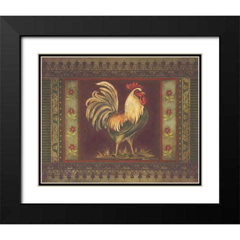 Mediterranean Rooster II Black Modern Wood Framed Art Print with Double Matting by Poloson, Kimberly