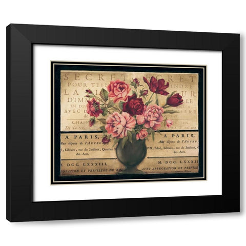 Paris Rose I Black Modern Wood Framed Art Print with Double Matting by Poloson, Kimberly