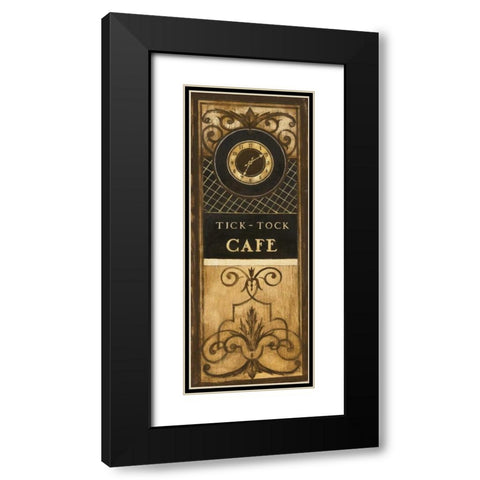 Tick Tock Cafe Black Modern Wood Framed Art Print with Double Matting by Poloson, Kimberly