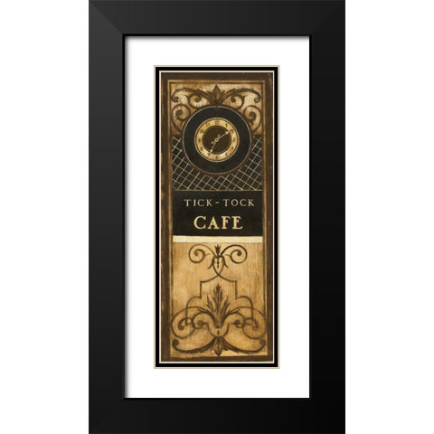 Tick Tock Cafe Black Modern Wood Framed Art Print with Double Matting by Poloson, Kimberly