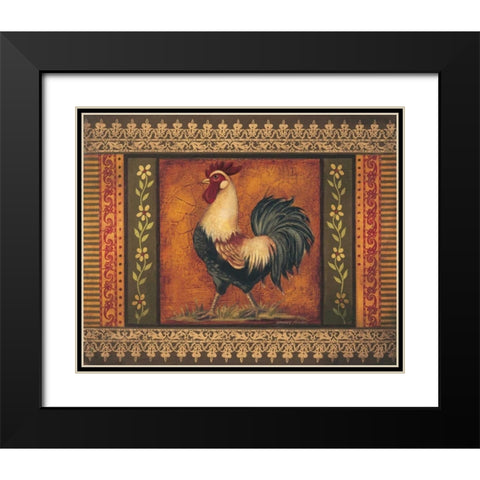 Mediterranean Rooster VII Black Modern Wood Framed Art Print with Double Matting by Poloson, Kimberly