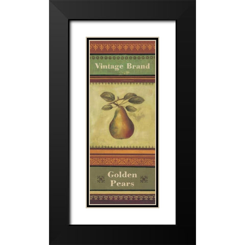 Golden Pears Black Modern Wood Framed Art Print with Double Matting by Poloson, Kimberly