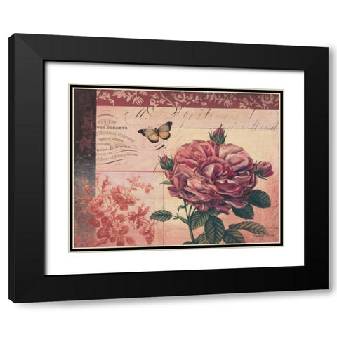 Le Rose a Monte I Black Modern Wood Framed Art Print with Double Matting by Poloson, Kimberly