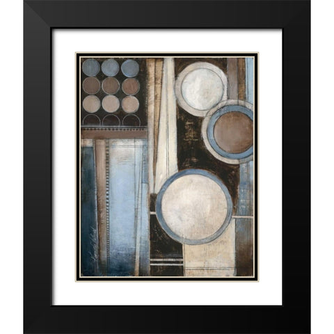 Blue Notes II Black Modern Wood Framed Art Print with Double Matting by Poloson, Kimberly