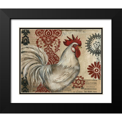 Classic Rooster I Black Modern Wood Framed Art Print with Double Matting by Poloson, Kimberly