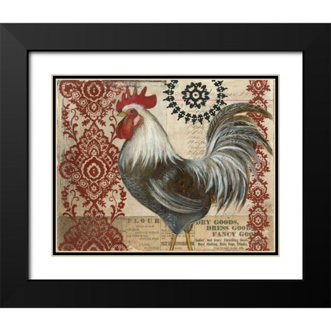 Classic Rooster II Black Modern Wood Framed Art Print with Double Matting by Poloson, Kimberly