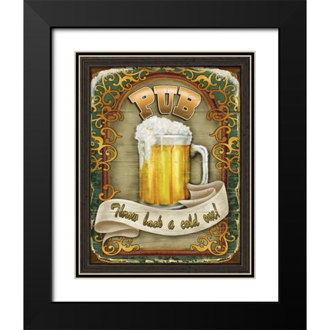 Neighborhood Pub Black Modern Wood Framed Art Print with Double Matting by Parisi, Ninette
