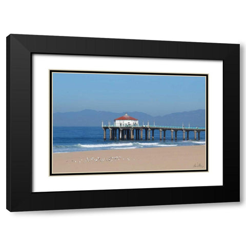 Ocean Pier Black Modern Wood Framed Art Print with Double Matting by Williams, Alex