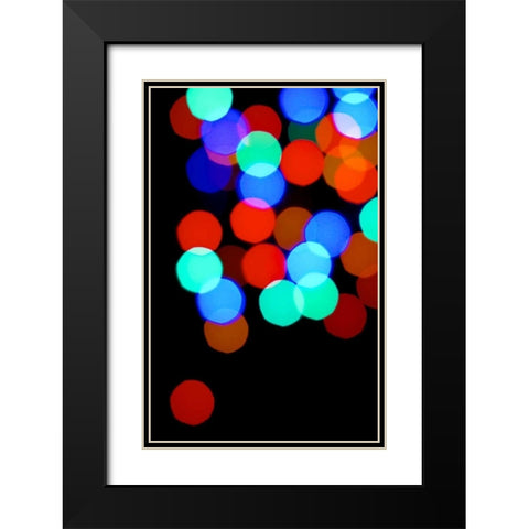 Bokeh Colors II Black Modern Wood Framed Art Print with Double Matting by Burkhart, Monika