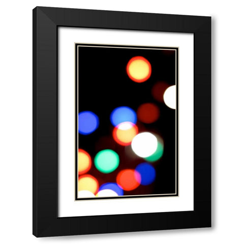 Bokeh Colors III Black Modern Wood Framed Art Print with Double Matting by Burkhart, Monika