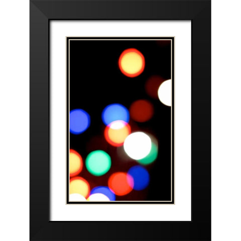 Bokeh Colors III Black Modern Wood Framed Art Print with Double Matting by Burkhart, Monika