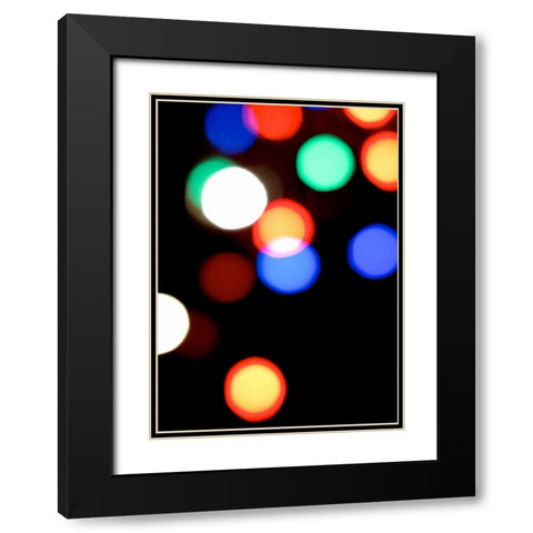 Bokeh Colors IV Black Modern Wood Framed Art Print with Double Matting by Burkhart, Monika