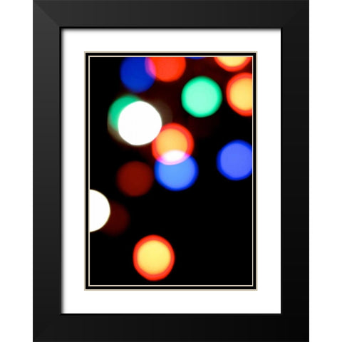 Bokeh Colors IV Black Modern Wood Framed Art Print with Double Matting by Burkhart, Monika