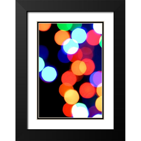 Bokeh Colors VI Black Modern Wood Framed Art Print with Double Matting by Burkhart, Monika