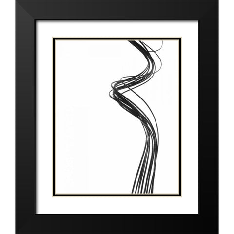 Swirls I Black Modern Wood Framed Art Print with Double Matting by Burkhart, Monika
