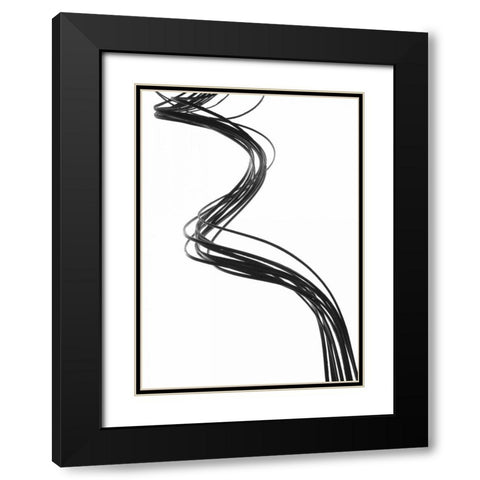 Swirls II Black Modern Wood Framed Art Print with Double Matting by Burkhart, Monika