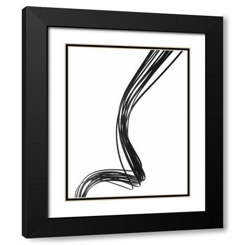 Swirls III Black Modern Wood Framed Art Print with Double Matting by Burkhart, Monika