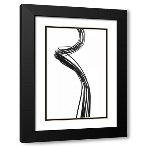 Swirls IV Black Modern Wood Framed Art Print with Double Matting by Burkhart, Monika