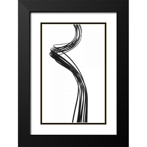Swirls IV Black Modern Wood Framed Art Print with Double Matting by Burkhart, Monika