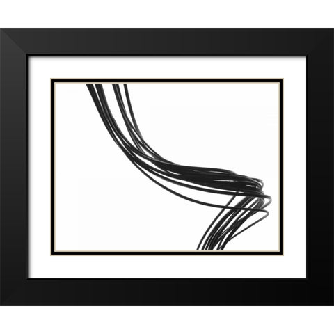 Swirls VI Black Modern Wood Framed Art Print with Double Matting by Burkhart, Monika