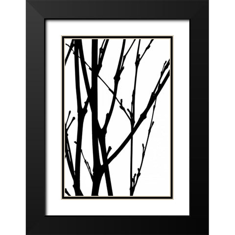 Branch Silhouette III Black Modern Wood Framed Art Print with Double Matting by Burkhart, Monika