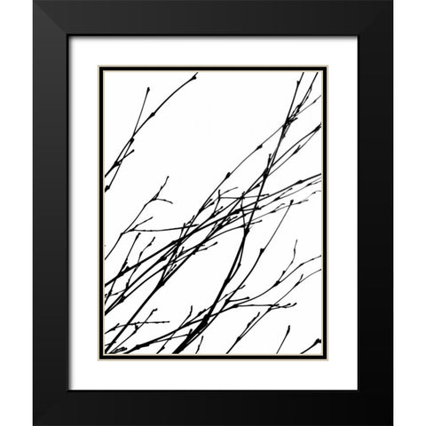 Dancing Branches IV Black Modern Wood Framed Art Print with Double Matting by Burkhart, Monika