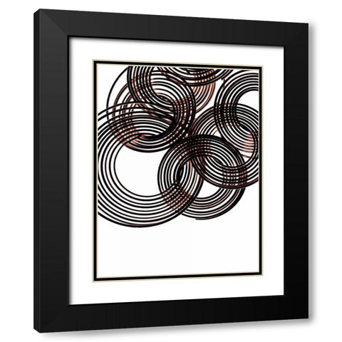 Intertwined III Black Modern Wood Framed Art Print with Double Matting by Burkhart, Monika