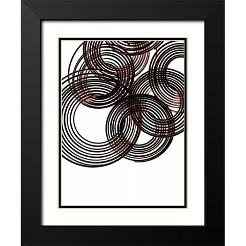 Intertwined III Black Modern Wood Framed Art Print with Double Matting by Burkhart, Monika