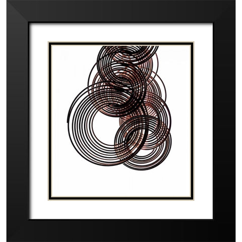 Intertwined IV Black Modern Wood Framed Art Print with Double Matting by Burkhart, Monika