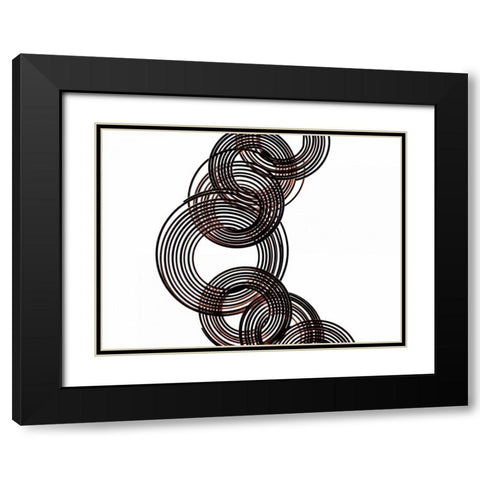 Intertwined V Black Modern Wood Framed Art Print with Double Matting by Burkhart, Monika
