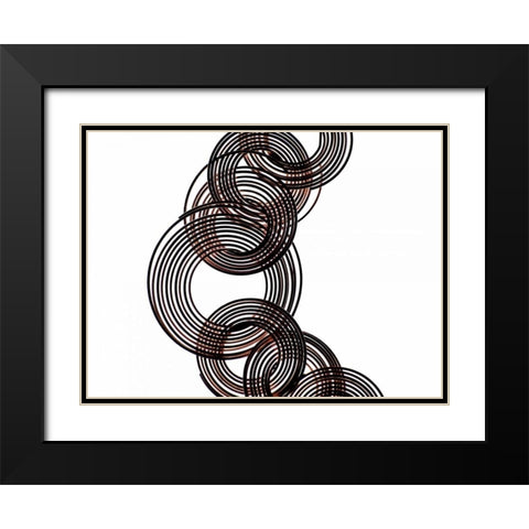 Intertwined V Black Modern Wood Framed Art Print with Double Matting by Burkhart, Monika