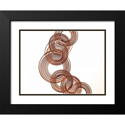 Intertwined Gold V Black Modern Wood Framed Art Print with Double Matting by Burkhart, Monika