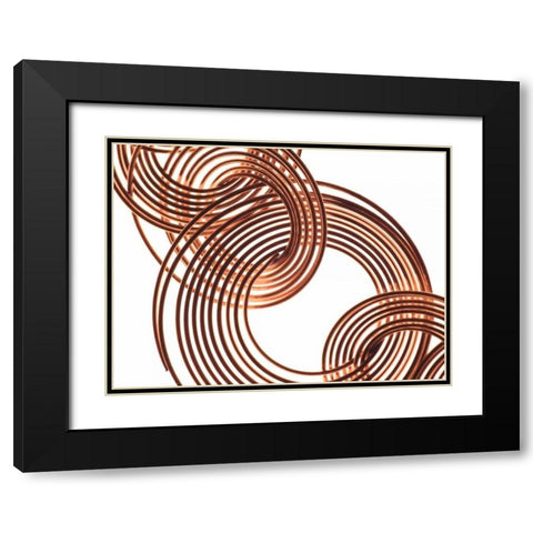 Intertwined Gold IX Black Modern Wood Framed Art Print with Double Matting by Burkhart, Monika