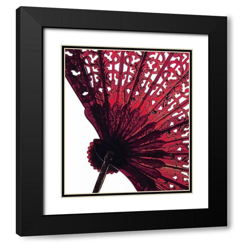 Vintage Fan I Black Modern Wood Framed Art Print with Double Matting by Burkhart, Monika