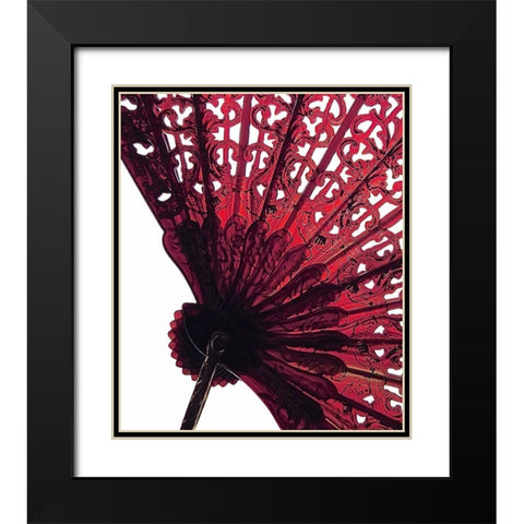 Vintage Fan I Black Modern Wood Framed Art Print with Double Matting by Burkhart, Monika