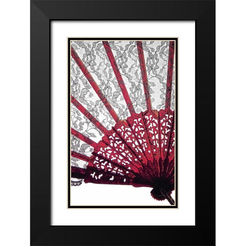 Vintage Fan II Black Modern Wood Framed Art Print with Double Matting by Burkhart, Monika