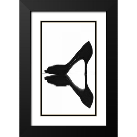 High Heels Reflection II Black Modern Wood Framed Art Print with Double Matting by Burkhart, Monika