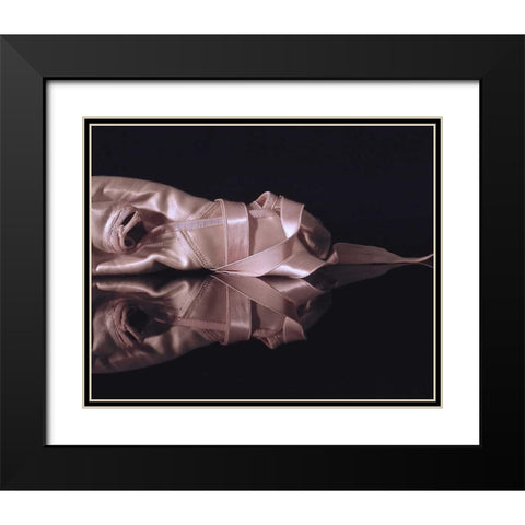 Ballet Toe Shoes Black Modern Wood Framed Art Print with Double Matting by Burkhart, Monika