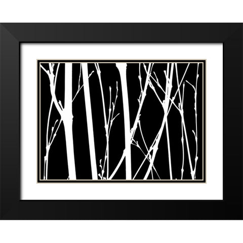 Reverse Silhouette II Black Modern Wood Framed Art Print with Double Matting by Burkhart, Monika